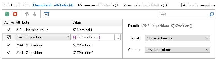 Mapping rule for x-position