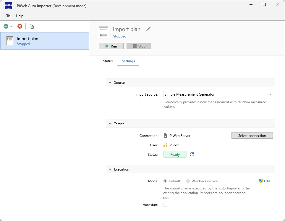 Auto Importer import plan