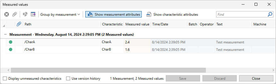 Planner measurement view